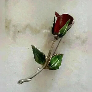 VTG Signed GIOVANNI ROSE Figural Gold Tone Pin Brooch in Original Box